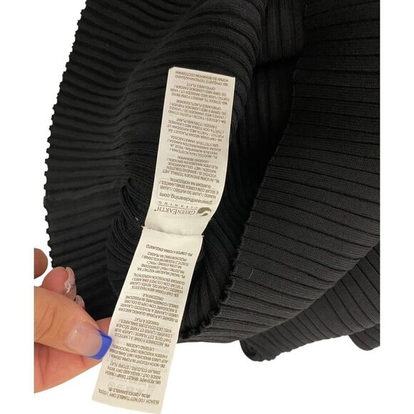 Boden Women Sweater Dress UK 14P US 10P Black Ribbed Knit Keyhole Neck D0436 NWT - Picture 7 of 10